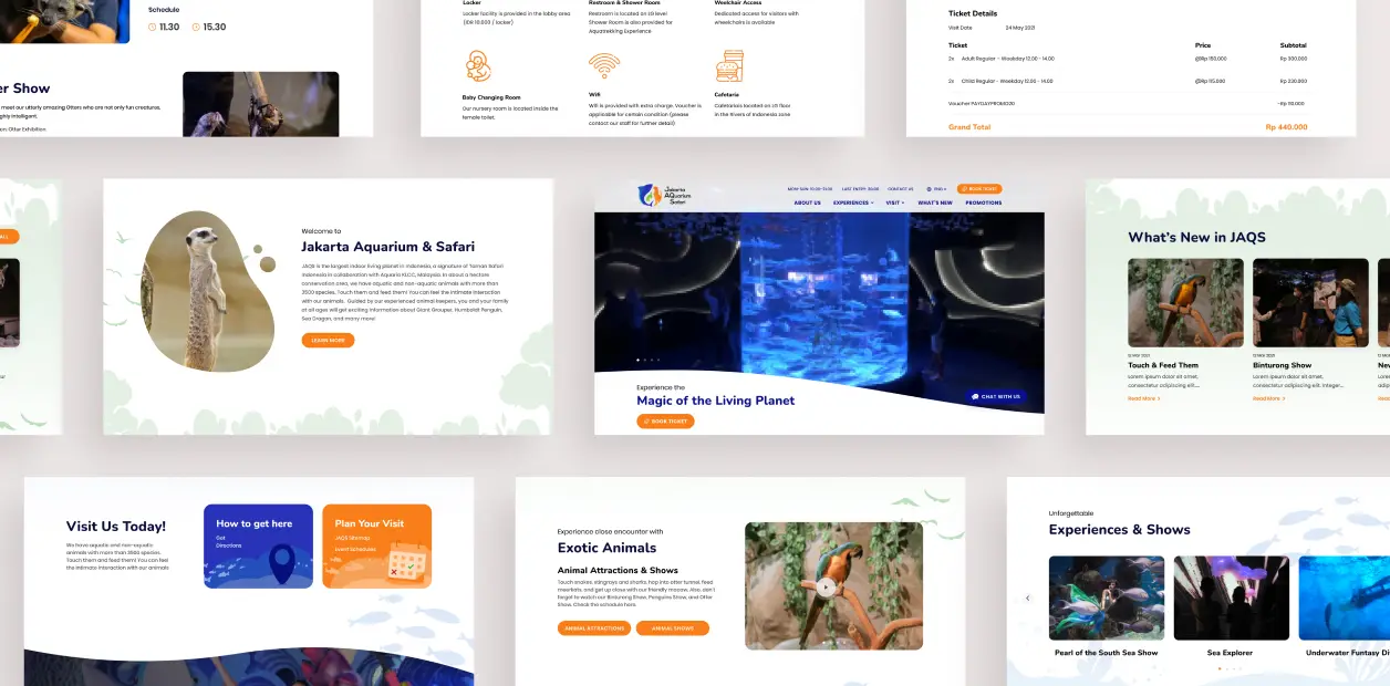 Jakarta Aquarium & Safari Website mockup 1