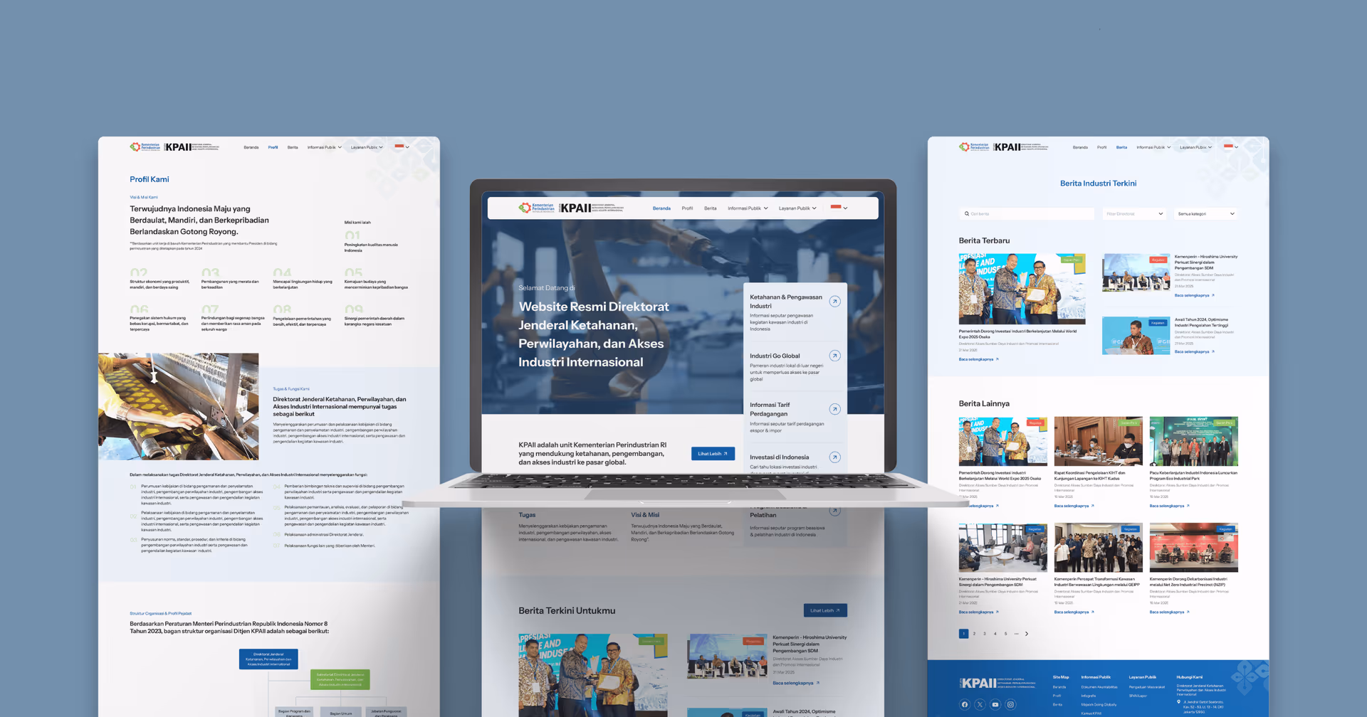 KPAII website interface built by Dihardja Software