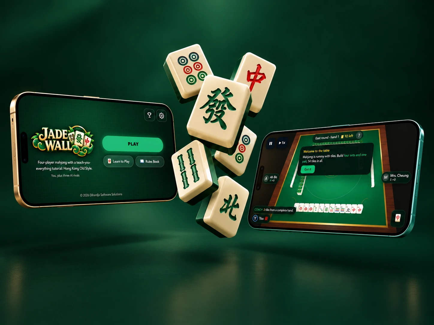 Jade Wall: Learn Hong Kong mahjong by playing it