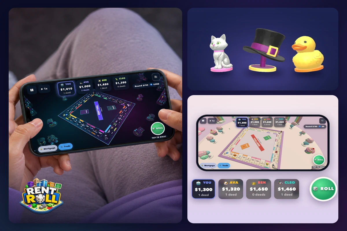 Rent Roll: 3D property board game for 2–6 players, offline