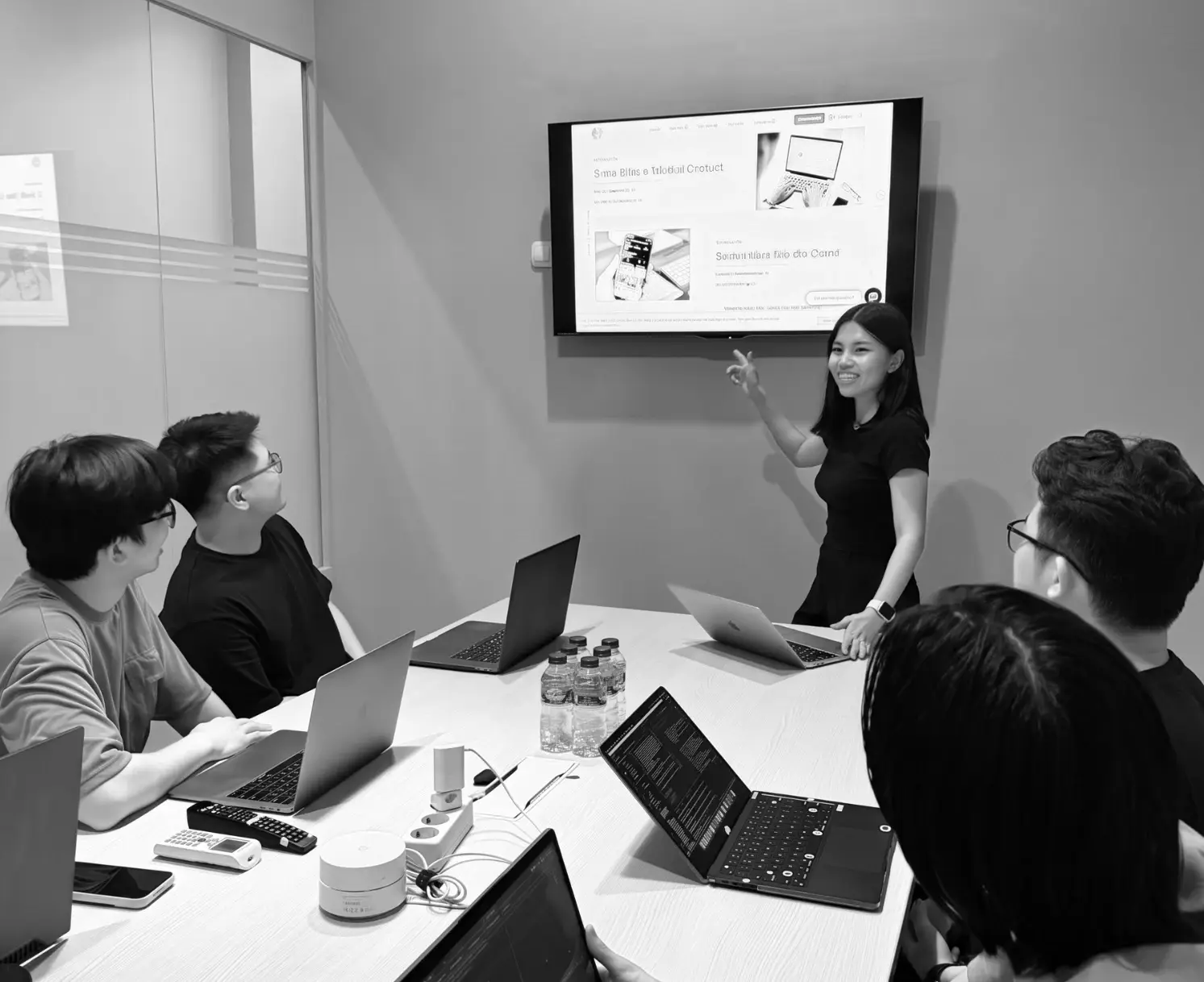 Dihardja Software team presenting a digital product in a meeting