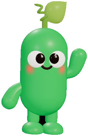 Fern, a plush green bomber, waving